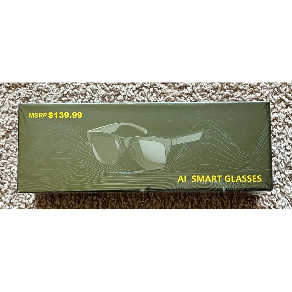 AI Smart Glasses L&F Group USA Bluetooth Open Ear Audio Sunglasses Black Sealed